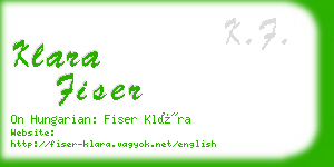 klara fiser business card